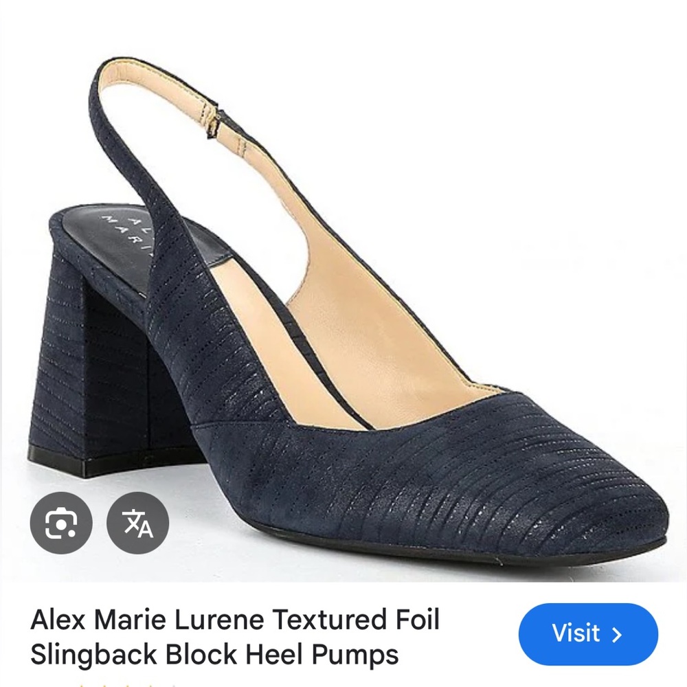 Black Sling Back Block Heel Square Toe Pumps Laurene by Alex Marie